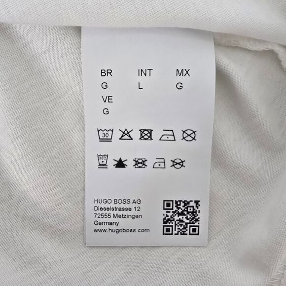 BOSS Hugo Boss Tee 1 T-shirt White Artwork Logo Graphic Size L Crewneck - Picture 13 of 15